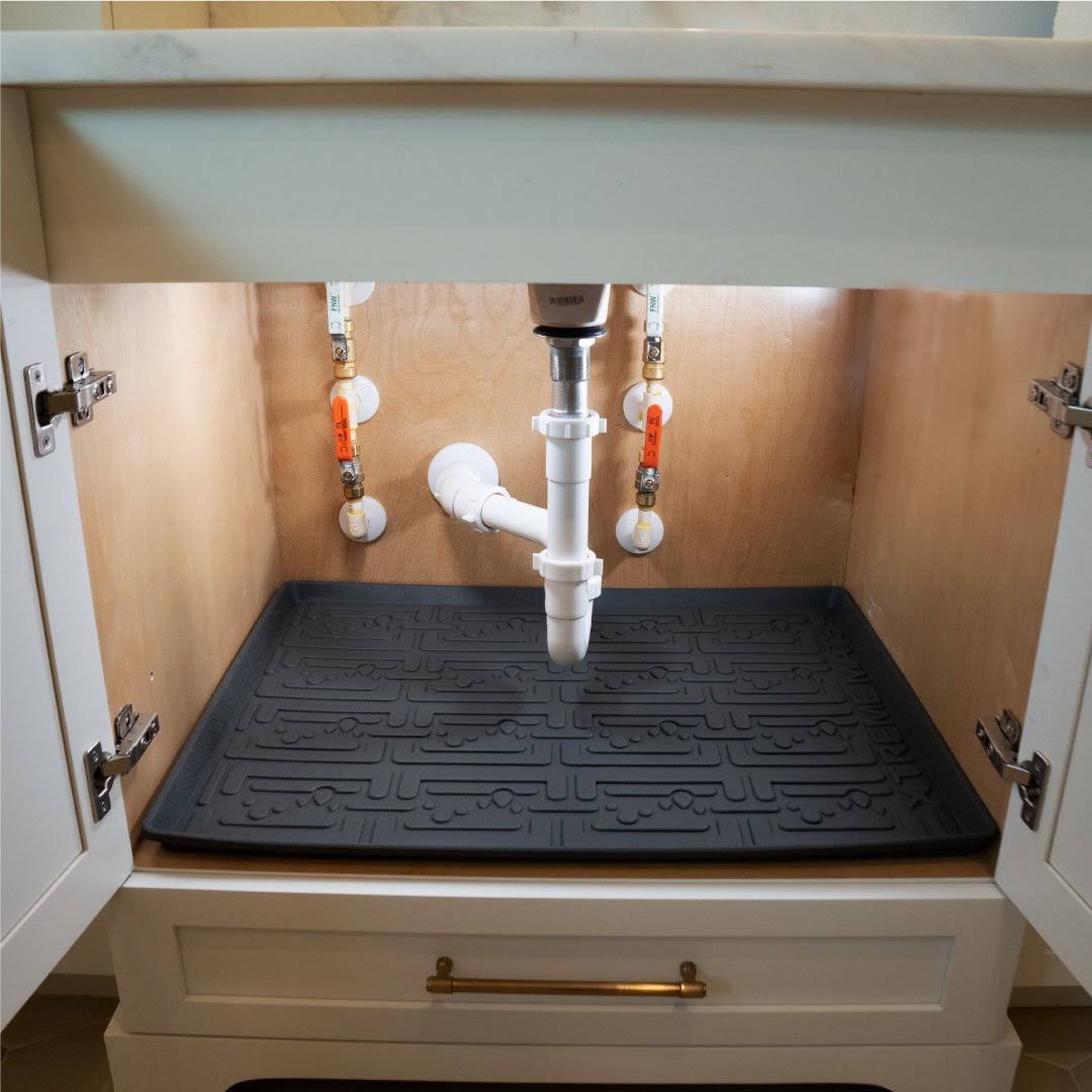 37 x 22 inch Grey Under Sink Kitchen Cabinet Mat L37027