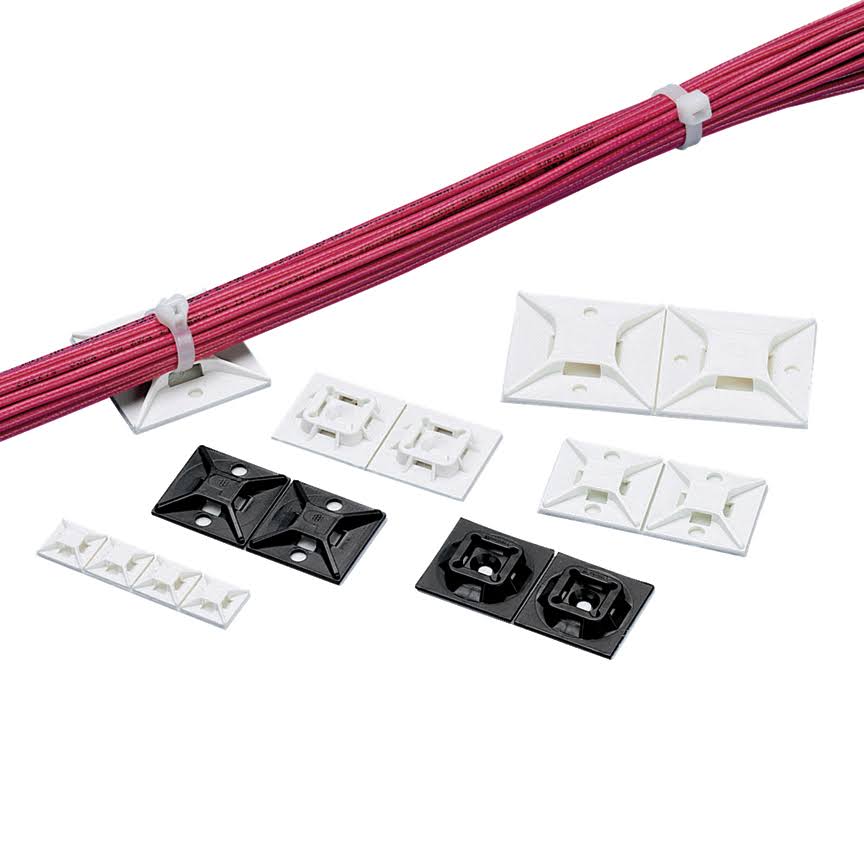 White ABS Plastic Cable Tie Mounts P166