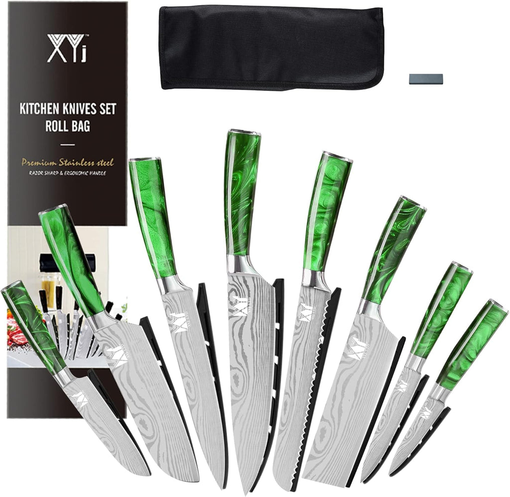 8-pieces Stainless Steel Kitchen Knife Set with Carry Roll Bag E382815