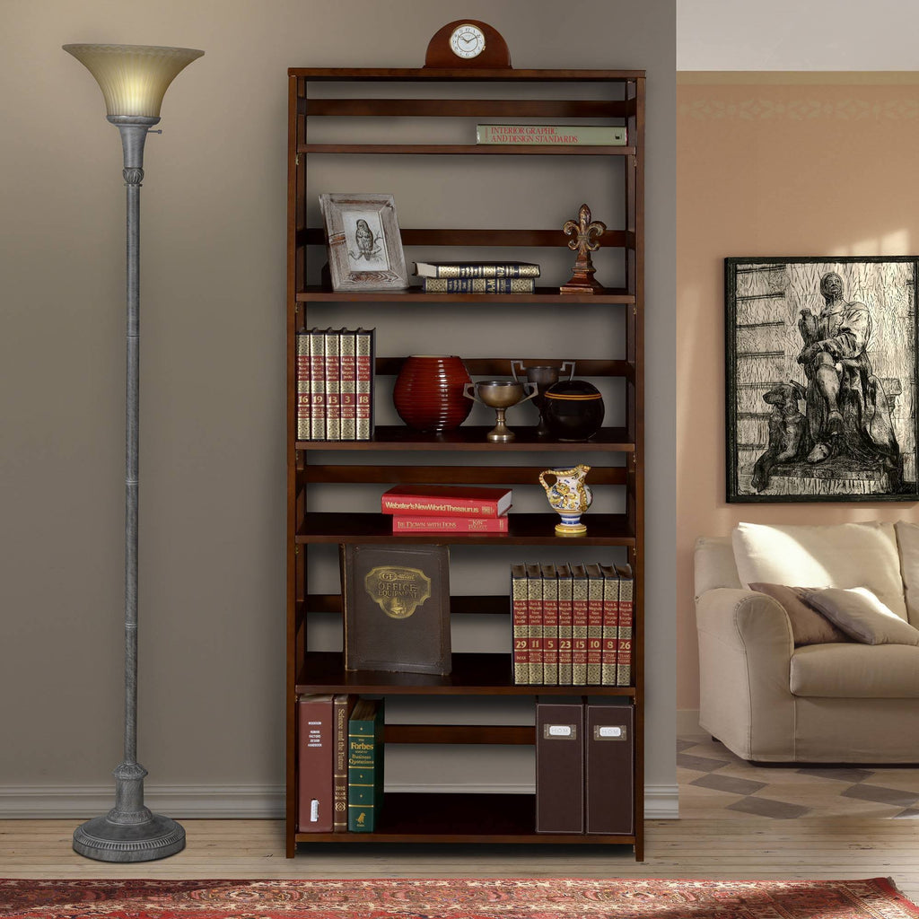 Mocha Walnut Folding Bookcase Z946252