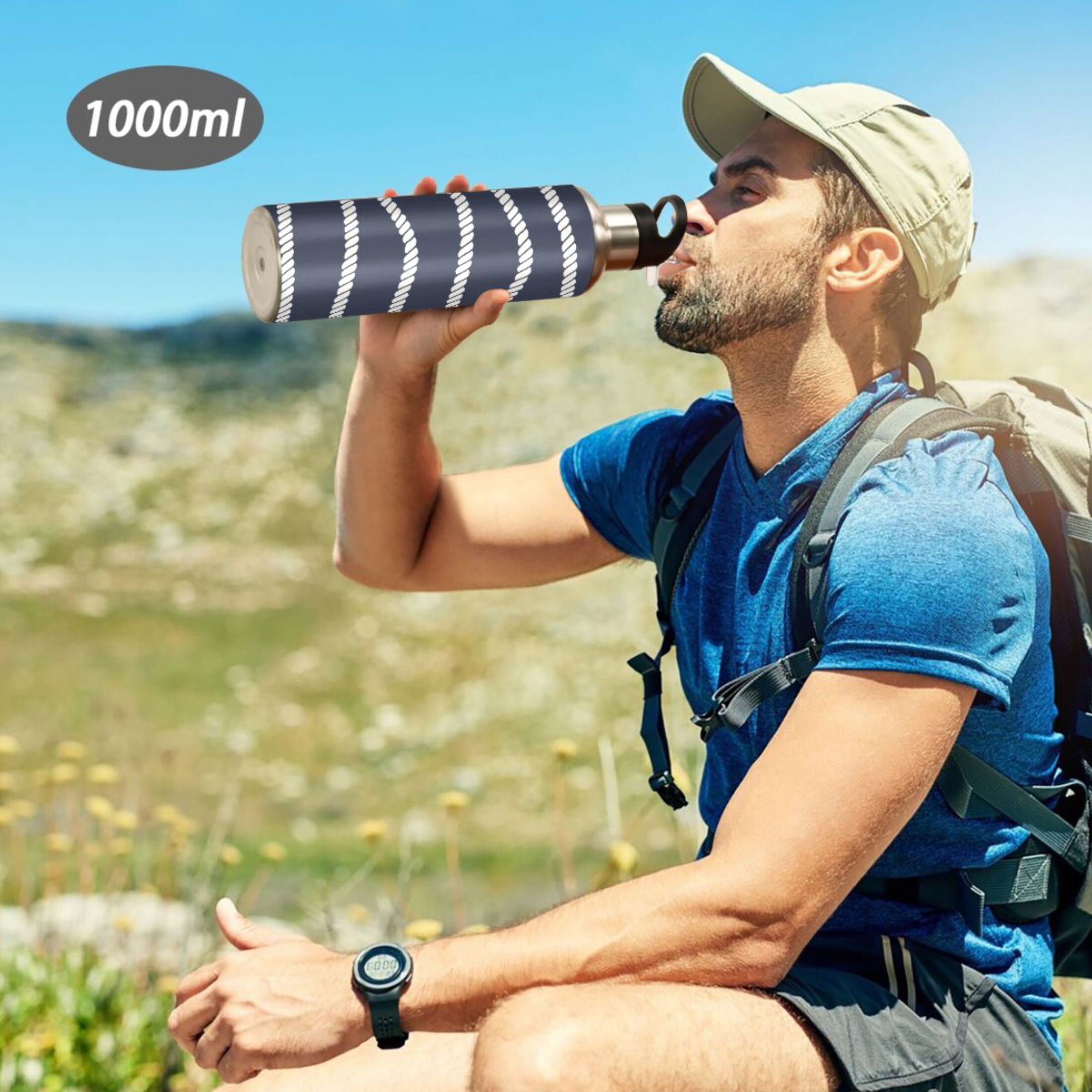 20 OZ Stainless Steel Vacuum Insulated Water Bottle with Straw Lid D81794