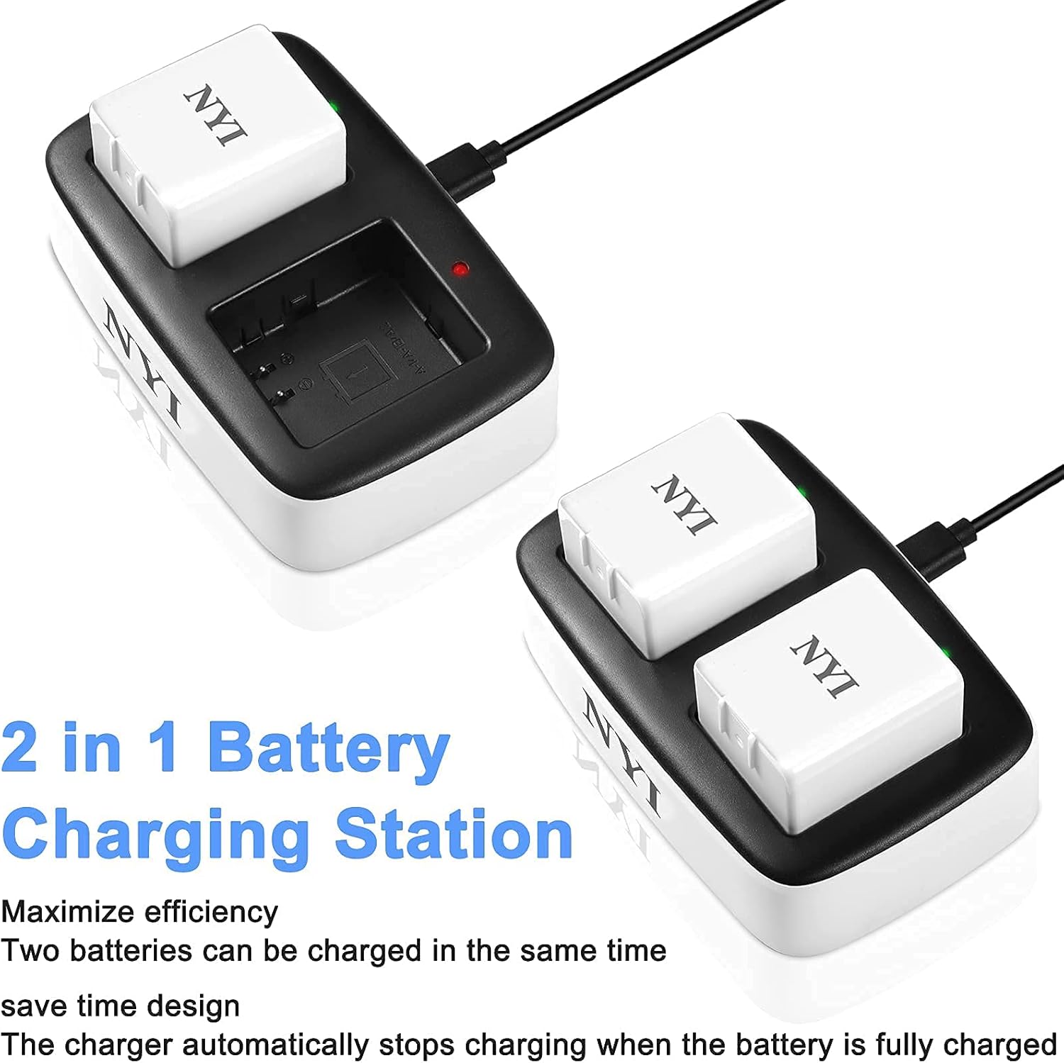 2560mAh Rechargeable Batteries and Charging Station (2 Batteries +1 Charger) C4485