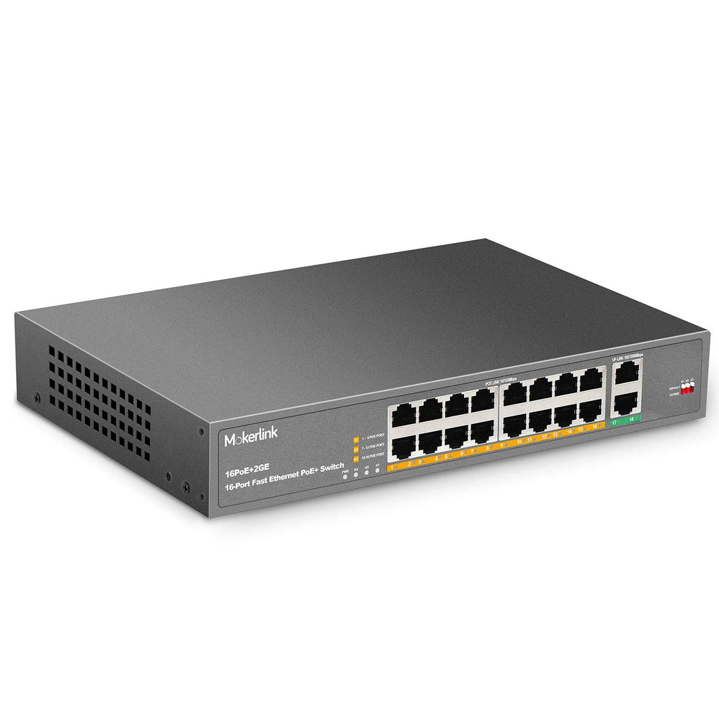 24 Port PoE Switch with 2 Gigabit Uplink Ethernet Port, 400W, Rackmount Unmanaged PoE+ K654