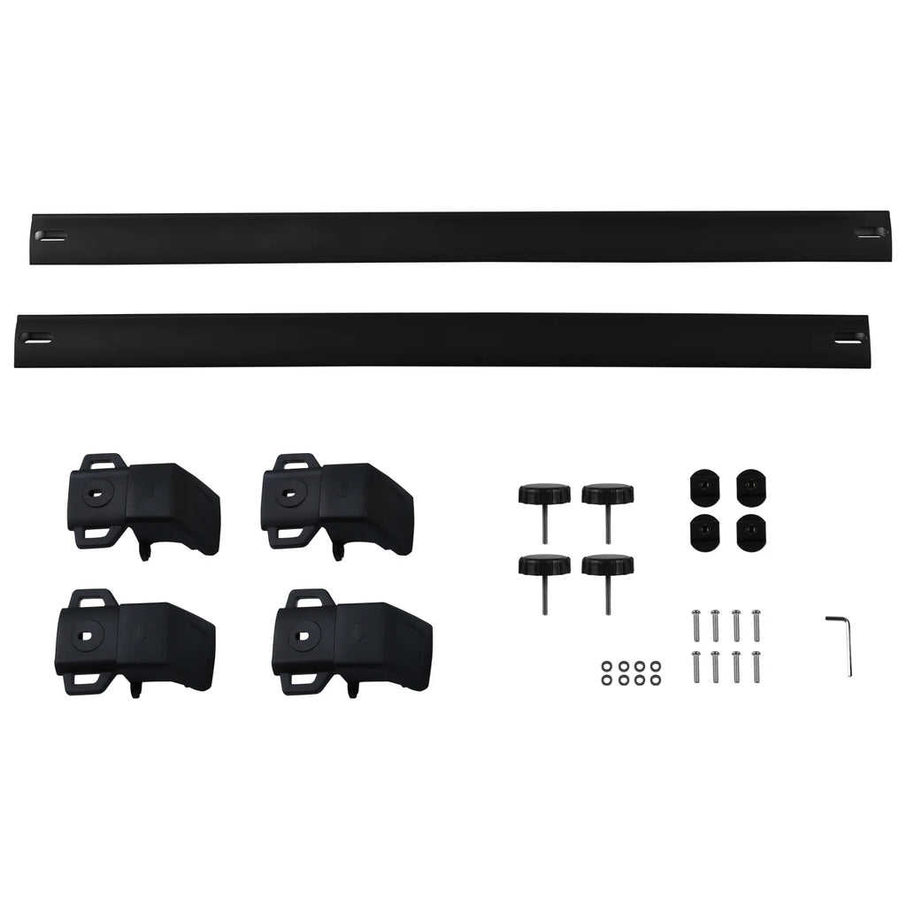 Black Aluminum Adjustable Cargo Rail Cross Bar Roof Rack D4381