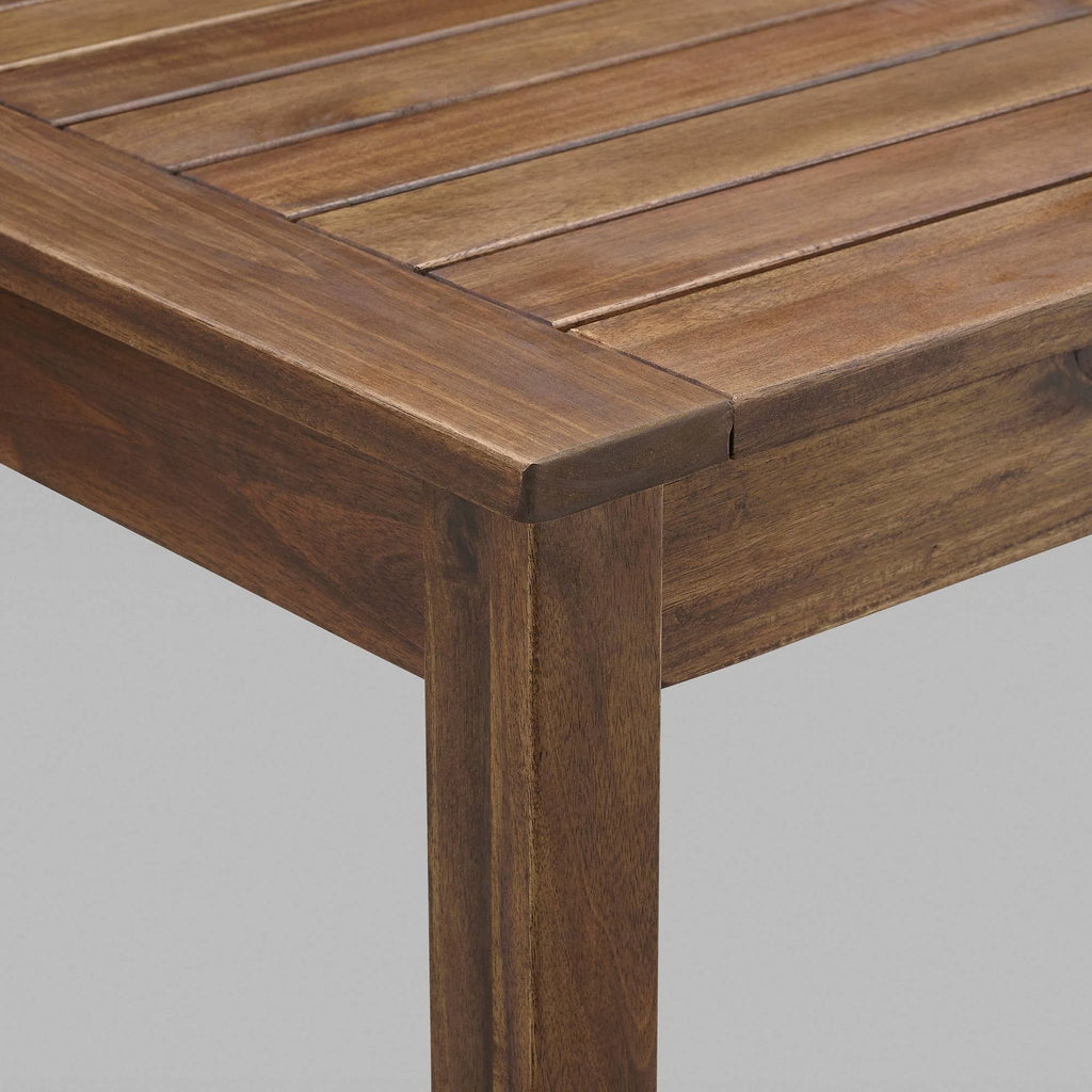 Dark Brown Acacia Wood Rectangle Counter Height Patio Table F212