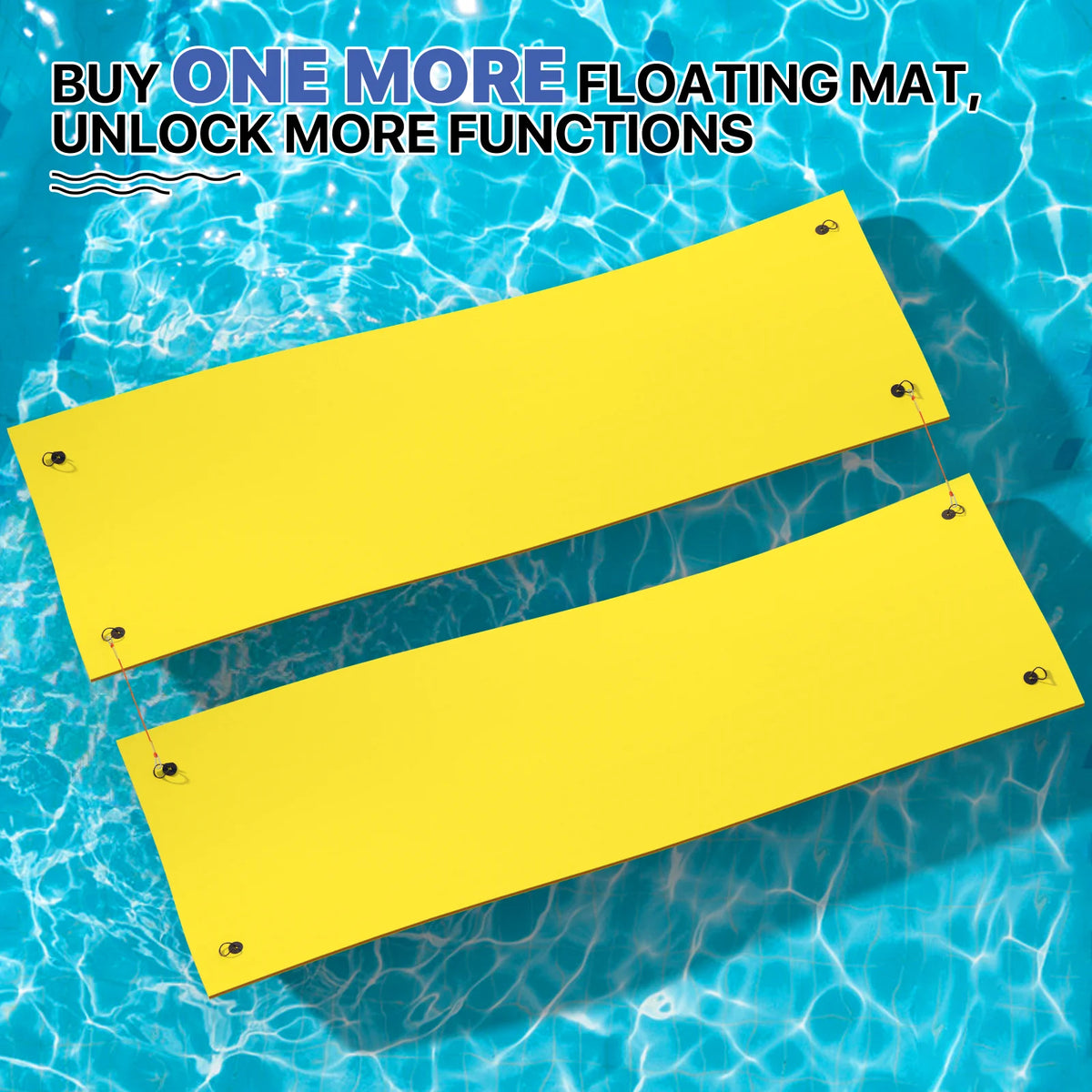 18x6FT 3-Layer Tear-Resistant XPE Foam Water Floating Pad, Yellow M225753