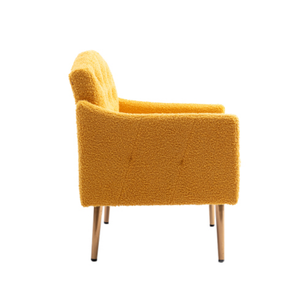 Camel Mustard Teddy Accent Chair with Metal Feet F3784