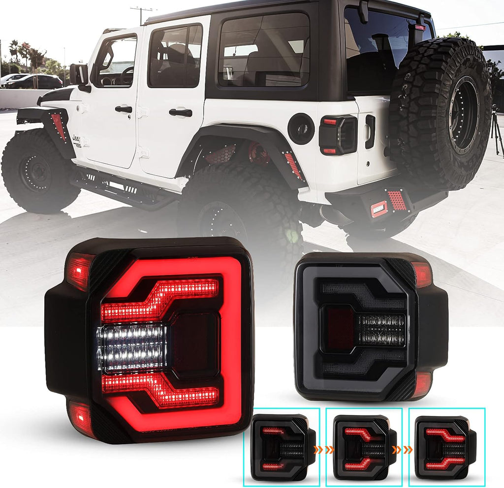 Smoked Lens LED Tail Light Assembly for Jeep Wrangler JL T304
