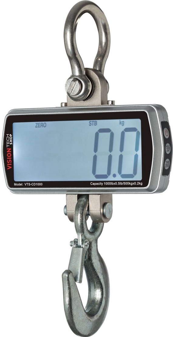 Digital Crane Scale 500lb 200kg Heavy Duty Compact Hanging Scale LED Display V663