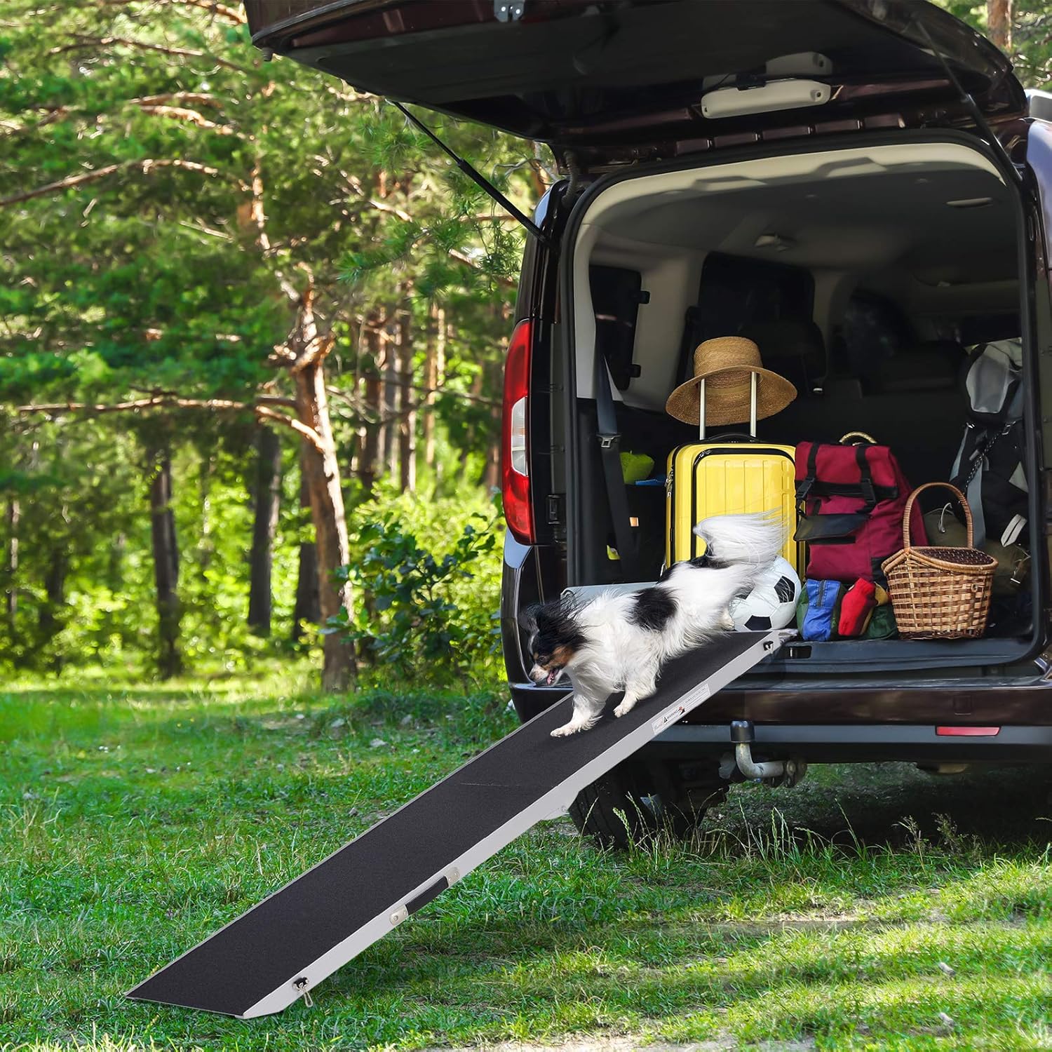96" Portable Bi-Fold Pet Ramp with Safety Lock & Carry Handle N802