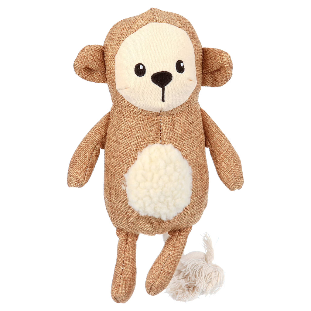 Tan Monkey Plush Dog Toy N3714