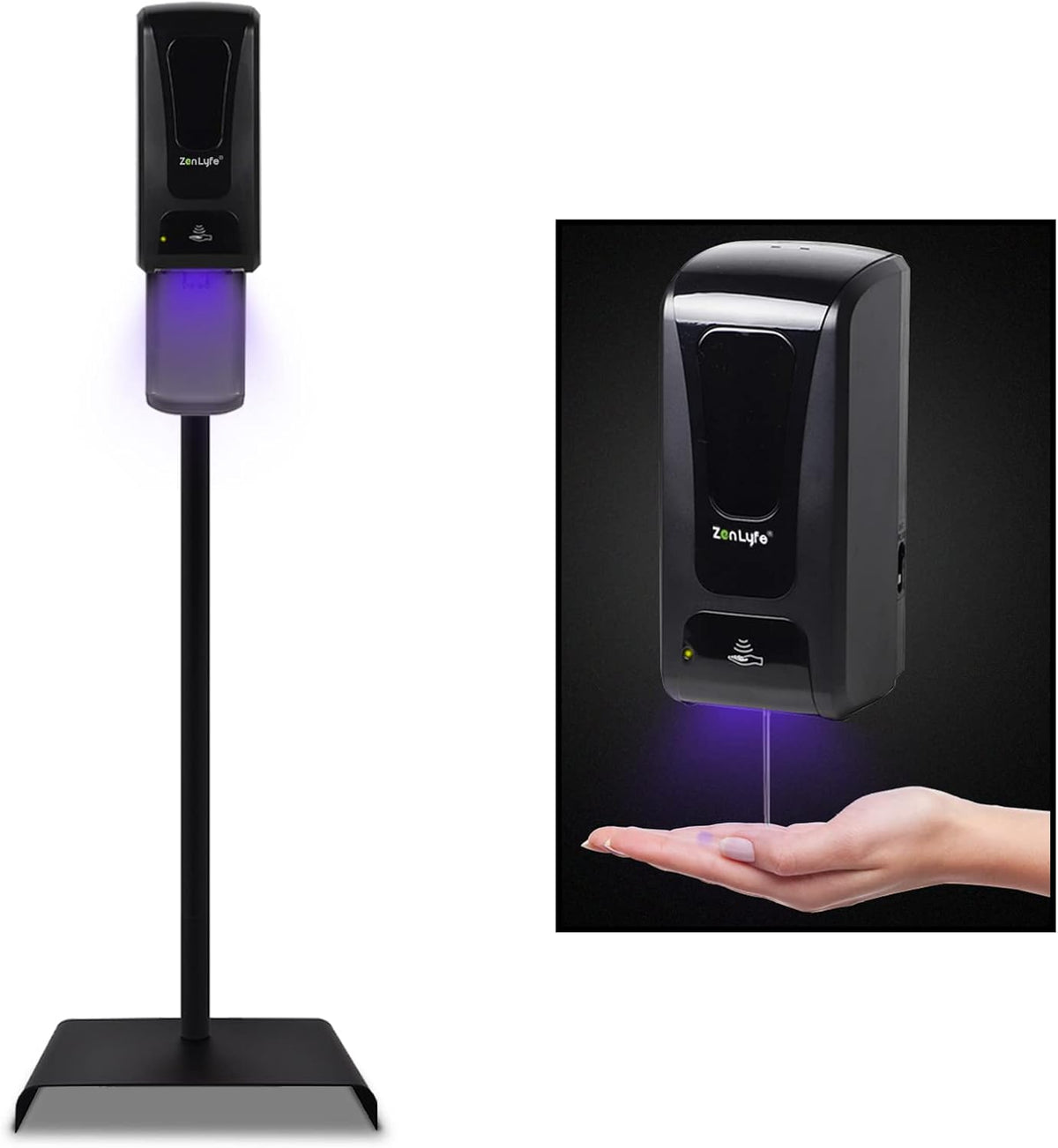 Automatic Hand Sanitizer Dispenser with Stand and Drip Catcher and Refillable Bottle (White) G51508