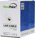 Cat6 Bulk Ethernet Cable, 250ft, White, Solid, 550MHz, 23AWG, UTP O6718