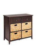 Espresso 6 Drawers Wood Veneer MDF Accent Chest J3101