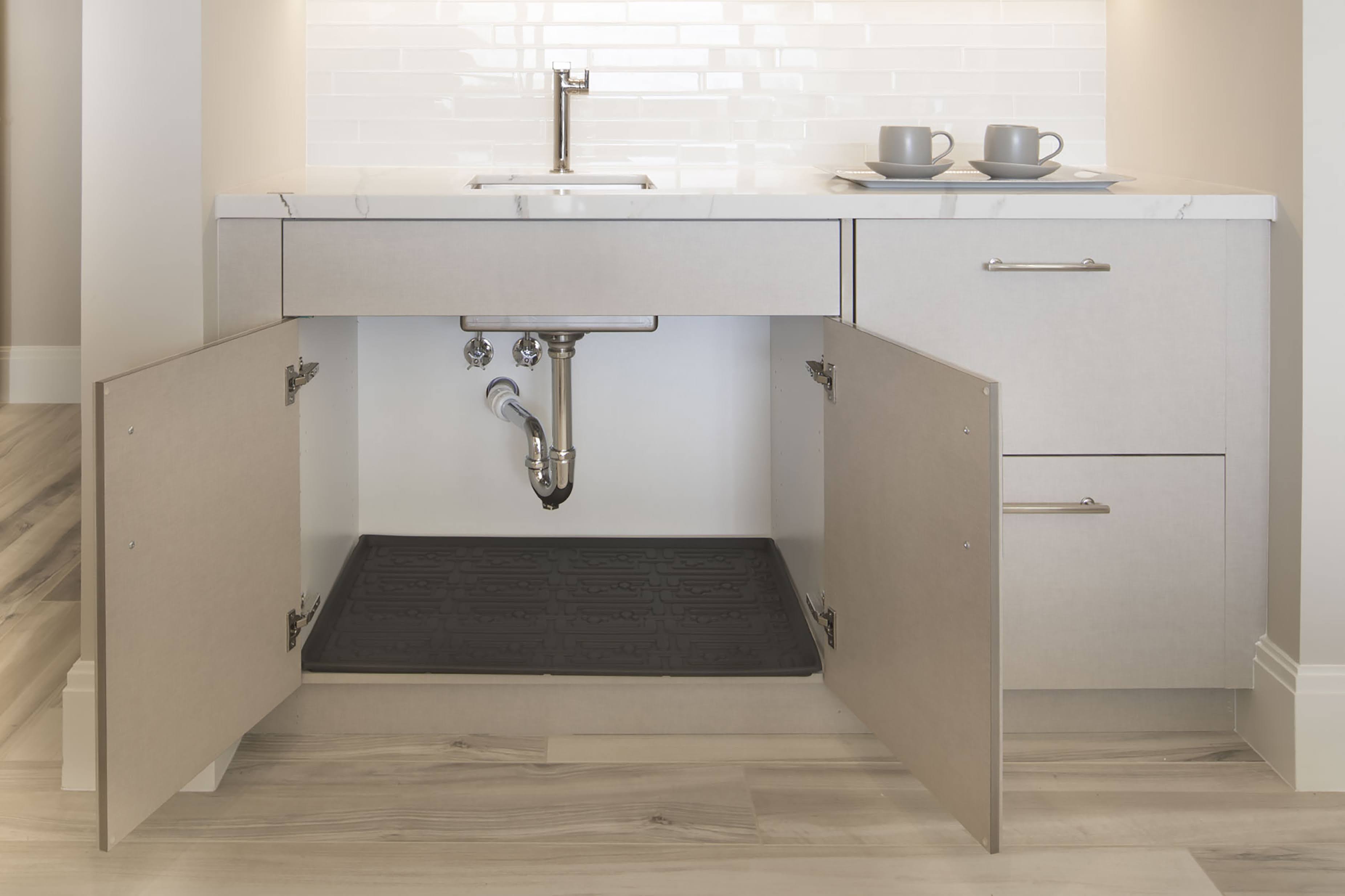 37 x 22 inch Grey Under Sink Kitchen Cabinet Mat L37027