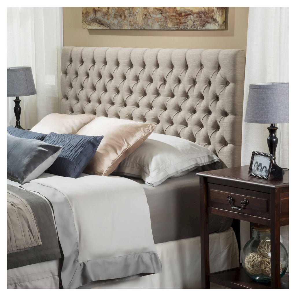 King Sand Button Tufted Headboard Y386508