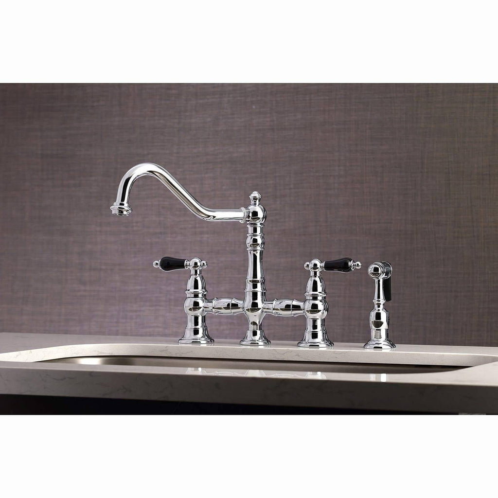 Polished Chrome Kitchen Faucet with Brass Sprayer M4402