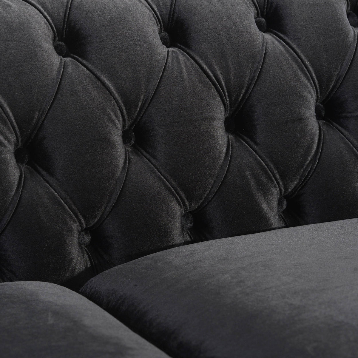 Midnight Blue Velvet Tufted 3 Seater Sofa T195815