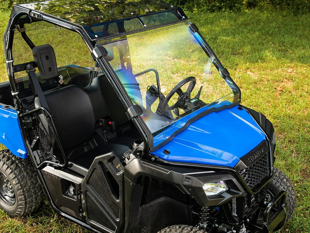 Heavy Duty Full Windshield for Honda Pioneer 500 / 520, 1/4" Thick Scratch Resistant Clear Polycarbonate B2101