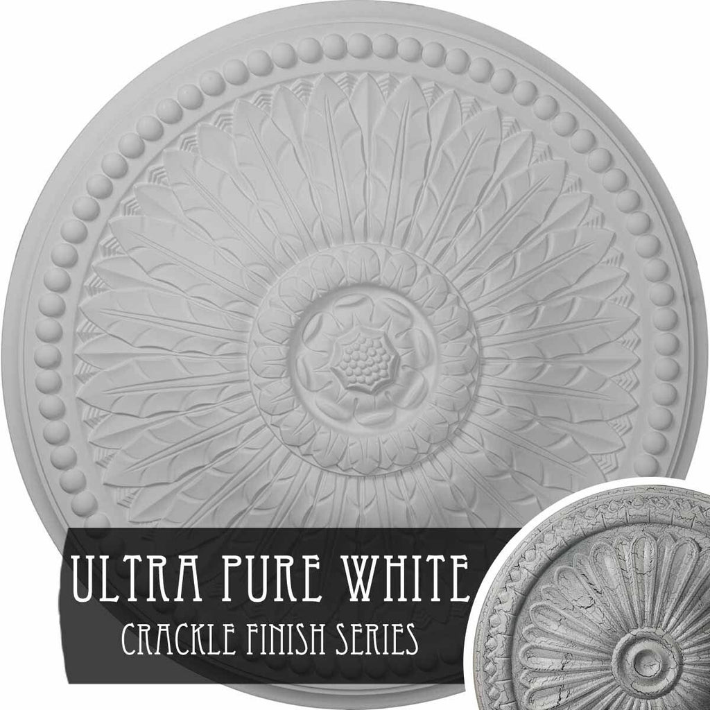 Ultra Pure White Crackle Ceiling Medallion F939986