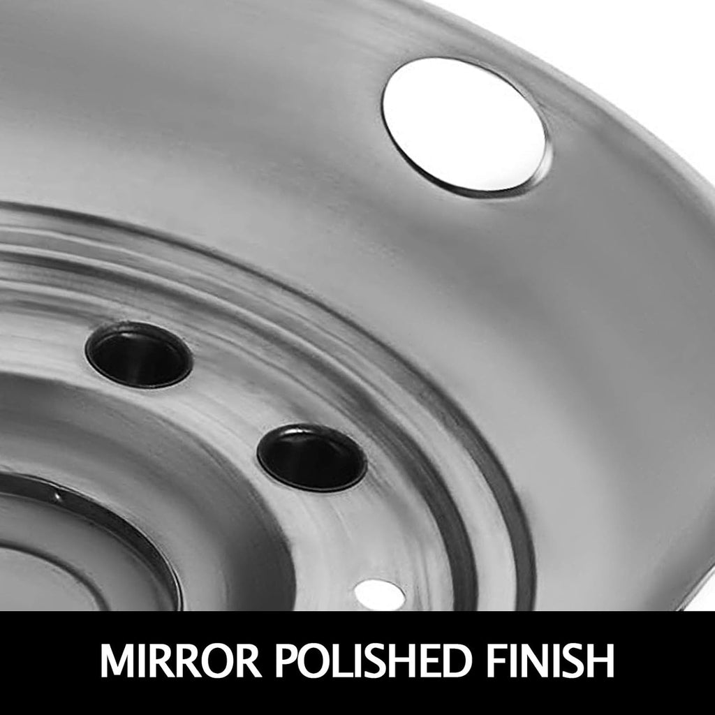 Stainless Steel 19.5 Inch 10 Lug Wheel Simulator 4PCS Hubcap Kit W3216