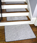 Non-Slip Carpet Stair Treads Ivory Gray (15) 27 inchx9 O131074