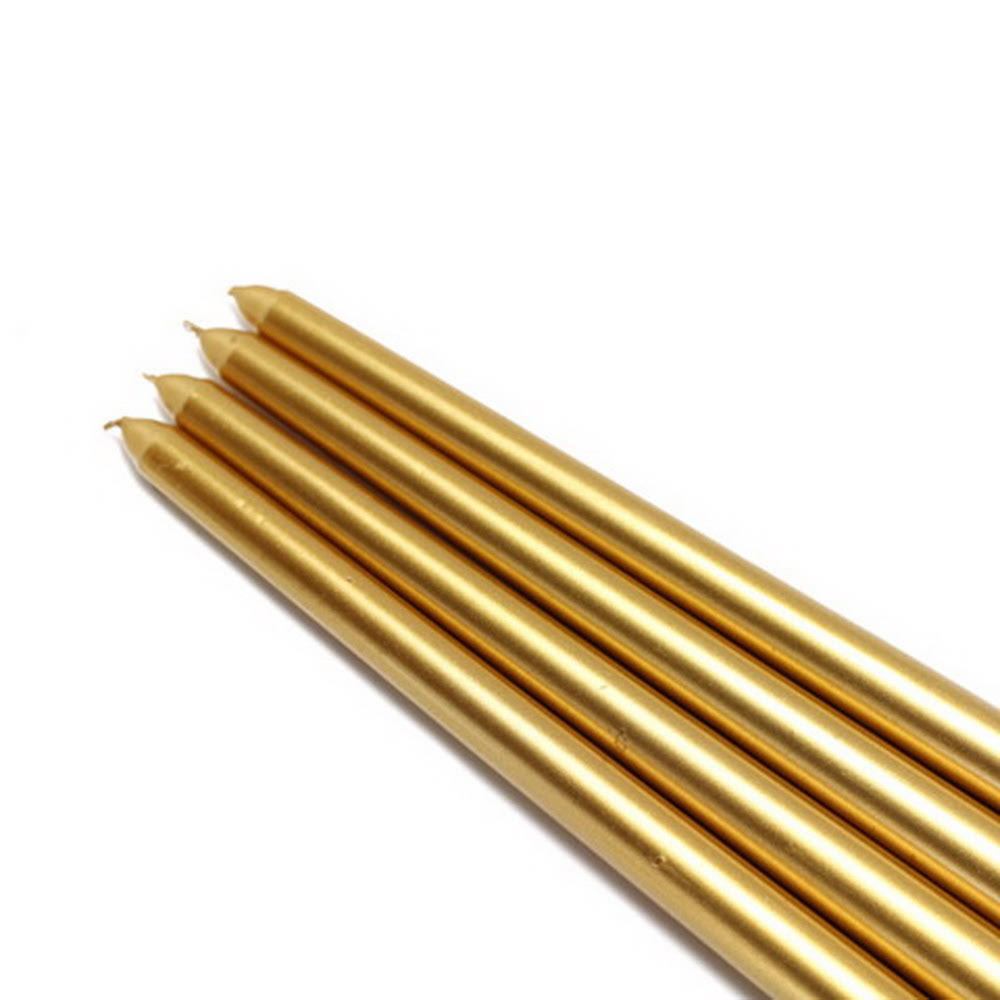 144-Piece 12 inch Metallic Gold Taper Candle E917332