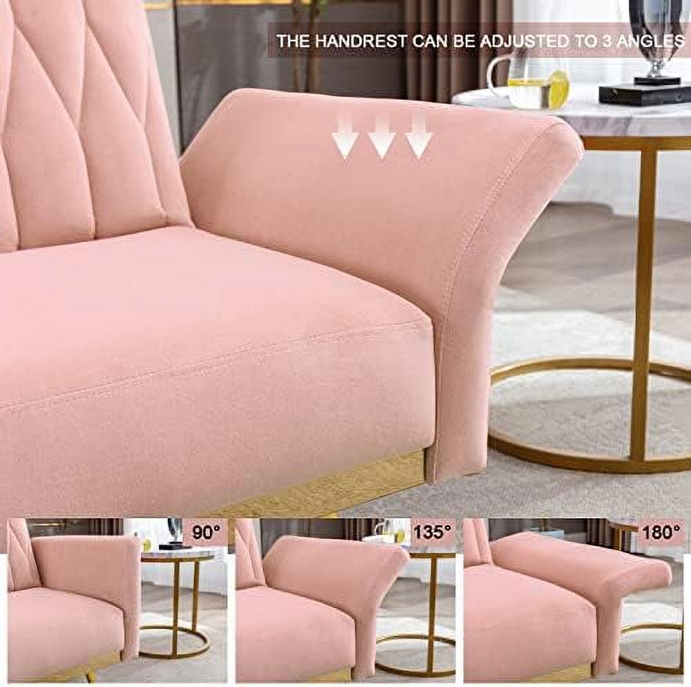 Black Velvet Single Sofa Chair with Ottoman N3554