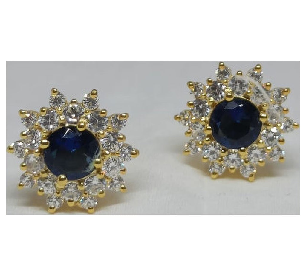 14k Yellow Gold Plated Flower Shape Stud Earring P677
