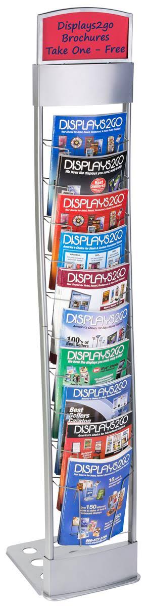Silver Floor Literature Rack with Carrying Case C774879