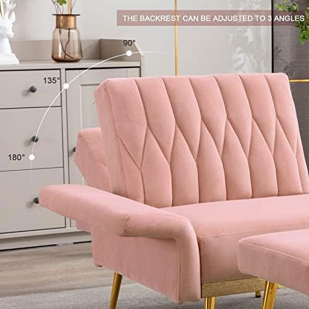 Black Velvet Single Sofa Chair with Ottoman N3554