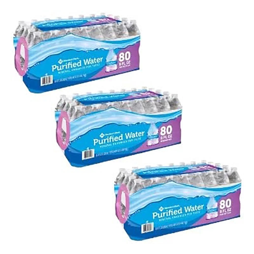 8 oz Purified Water Bottles, 80 pk, Pack of 3 (Total 240 Bottles) B375