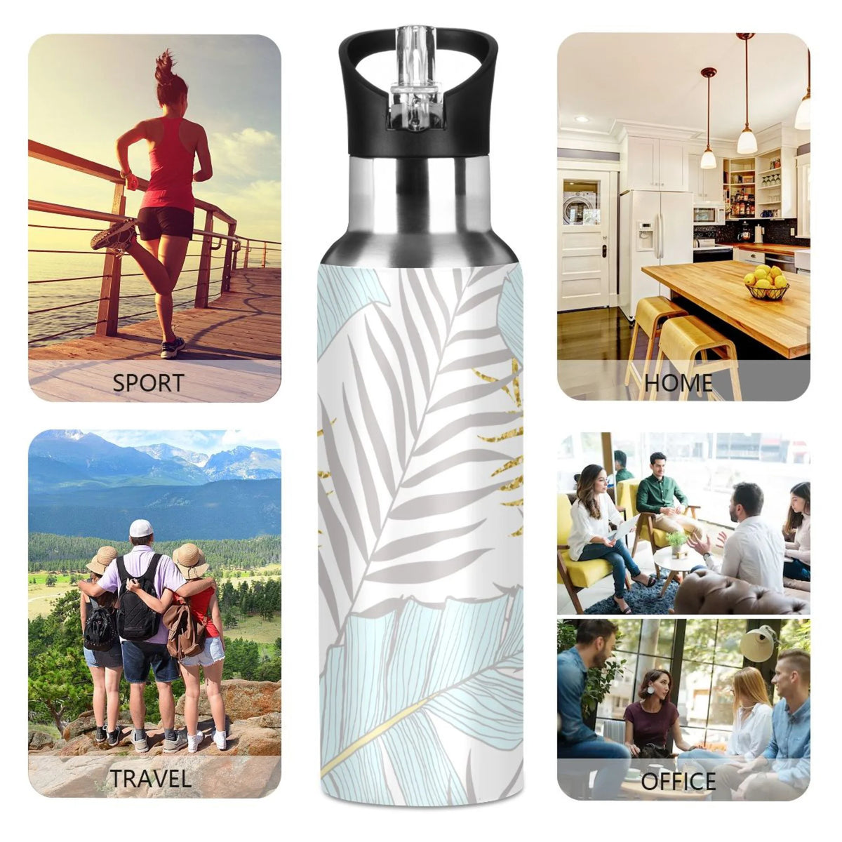 Stainless Steel Insulated Water Bottle with Straw Lid F89515