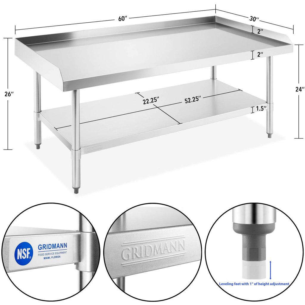 NSF Stainless Steel Equipment Stand Grill Table with Undershelf P767271