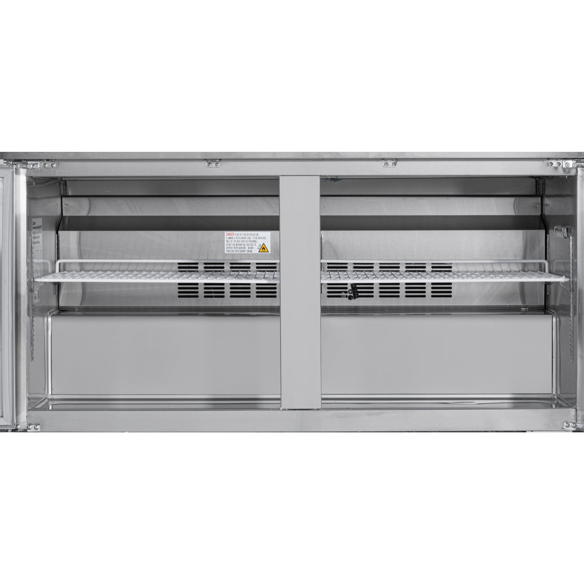 60 in. Two-Door Commercial Undercounter Freezer in Stainless Steel with Casters E502955