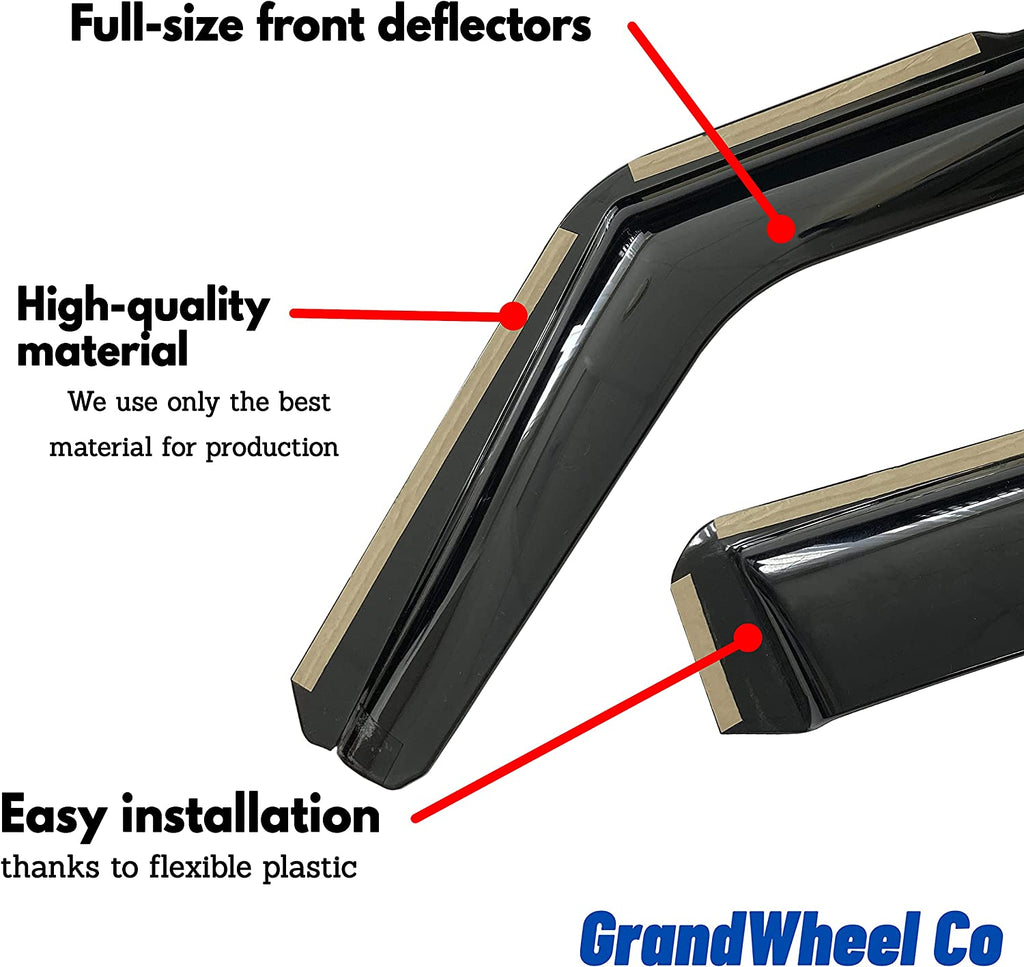 Smoke Tinted In-channel Side Window Vent Visor Deflectors Rain Guards 4pcs E5565