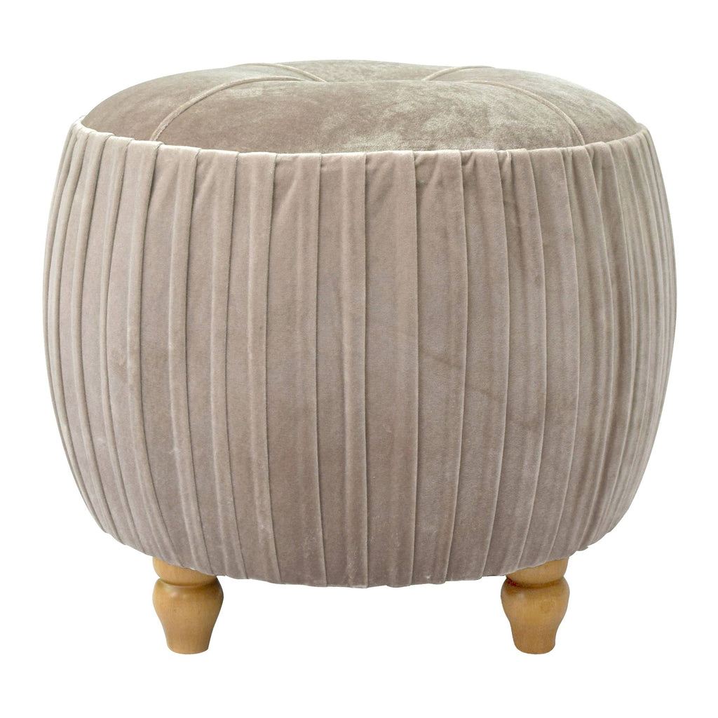 Velvet Round Ottoman V629314