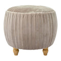 Velvet Round Ottoman V629314
