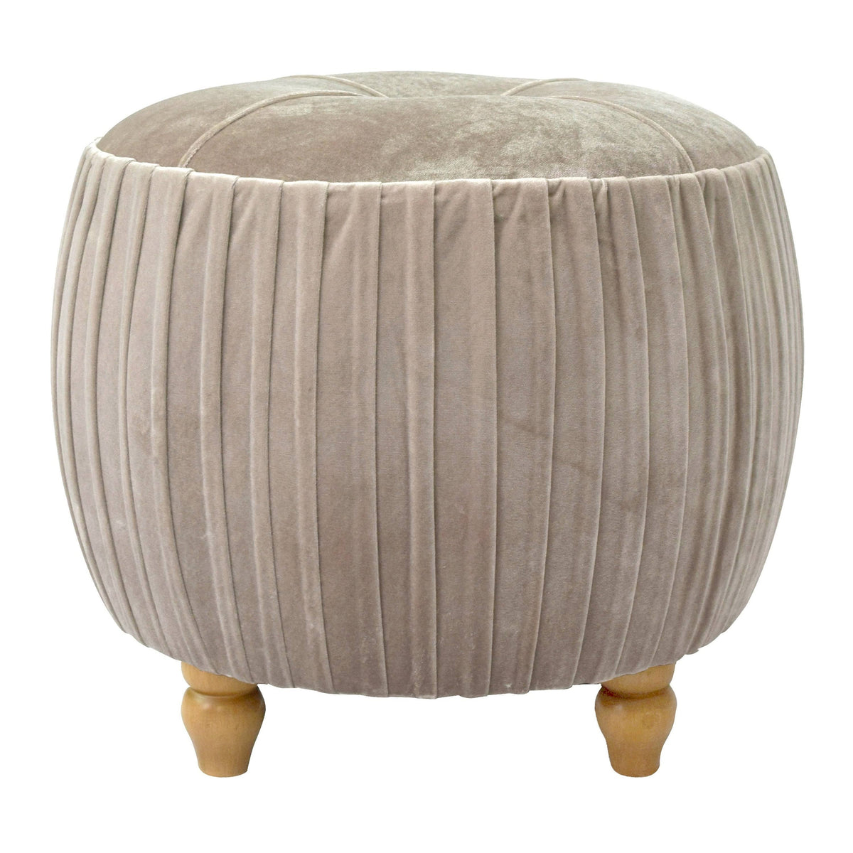 Velvet Round Ottoman V629314