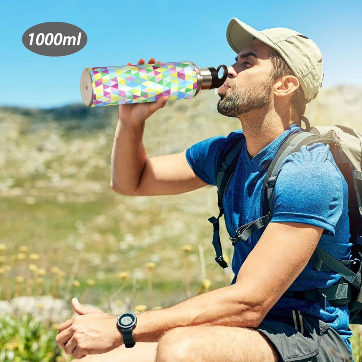 20 oz Insulated Stainless Steel Water Bottle with Straw Lid G48811
