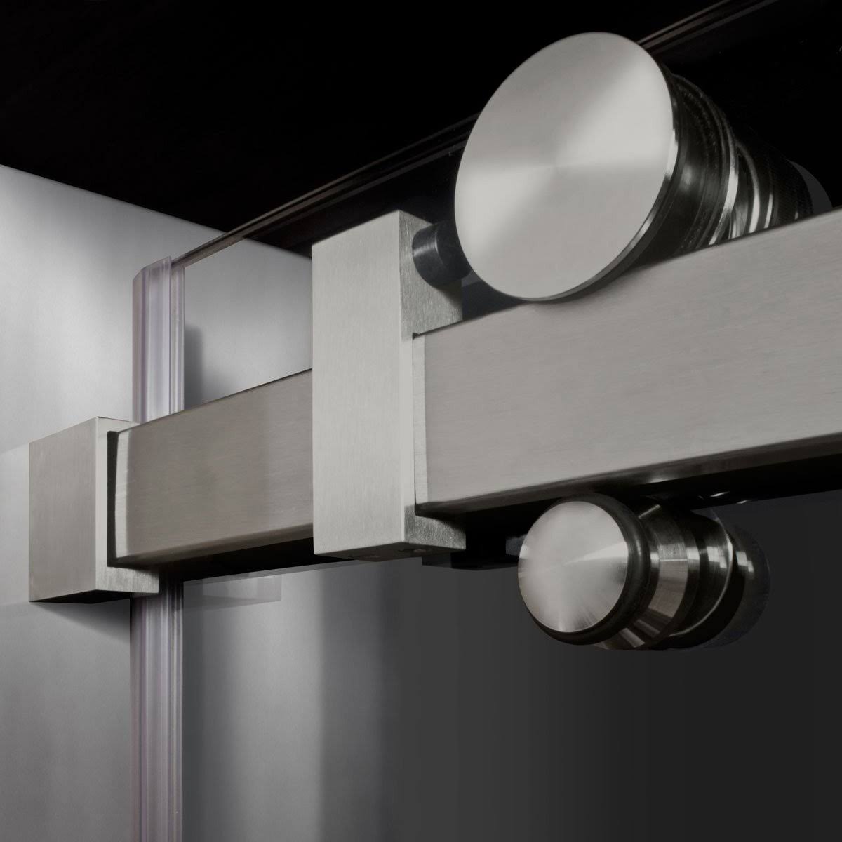 Chrome Sliding Shower Door with Stationary Panel K12006