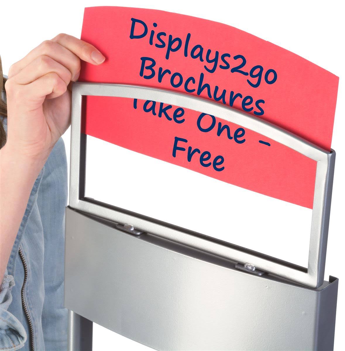 Silver Floor Literature Rack with Carrying Case C774879