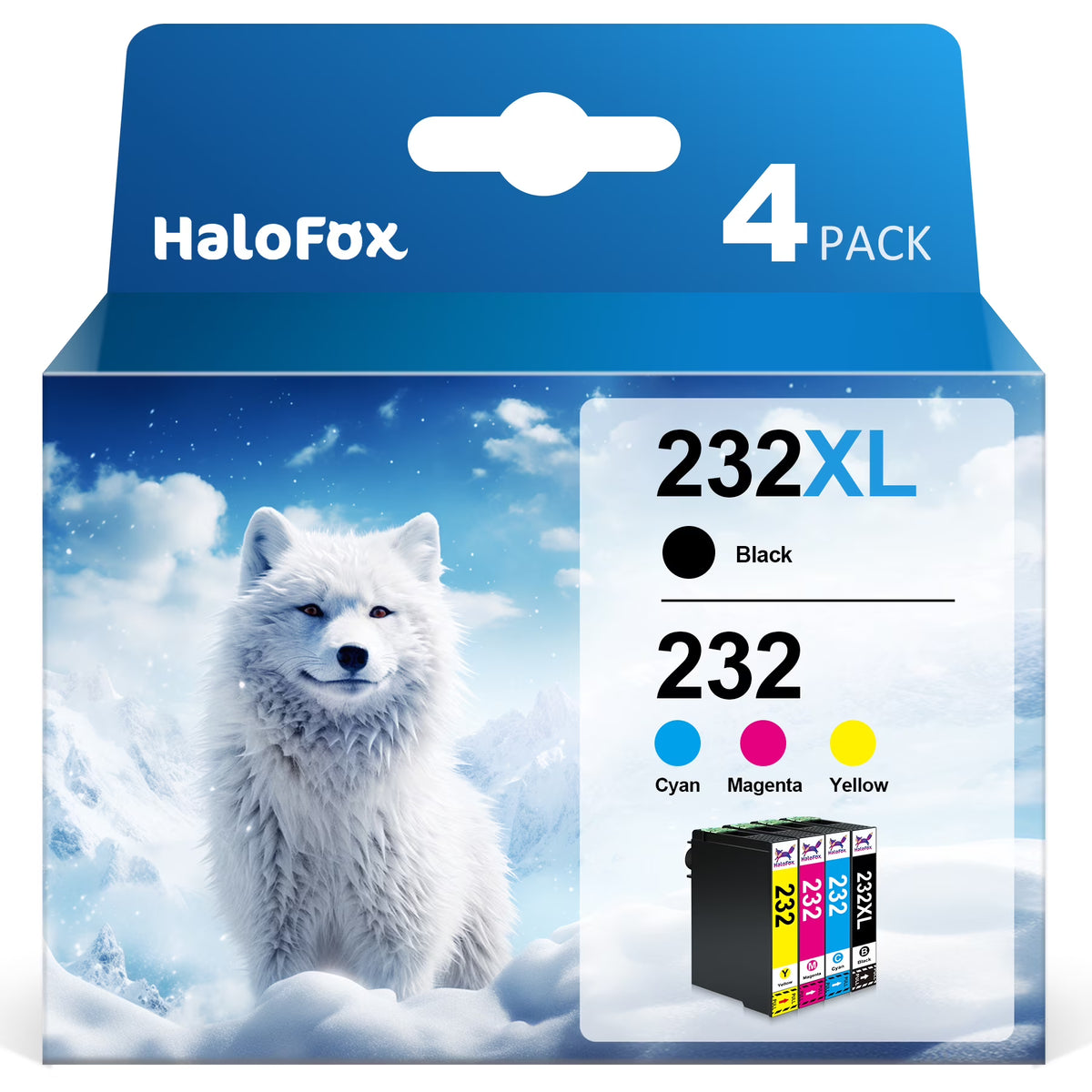 4 Pack 232XL Ink Cartridges (1 Black, 1 Cyan, 1 Magenta, 1 Yellow) S11270