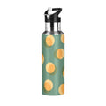 Yellow Green Polka Dot Stainless Steel Insulated Water Bottle with Straw Lid X8927