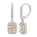 18K White Gold Lever Back Earrings Z4696