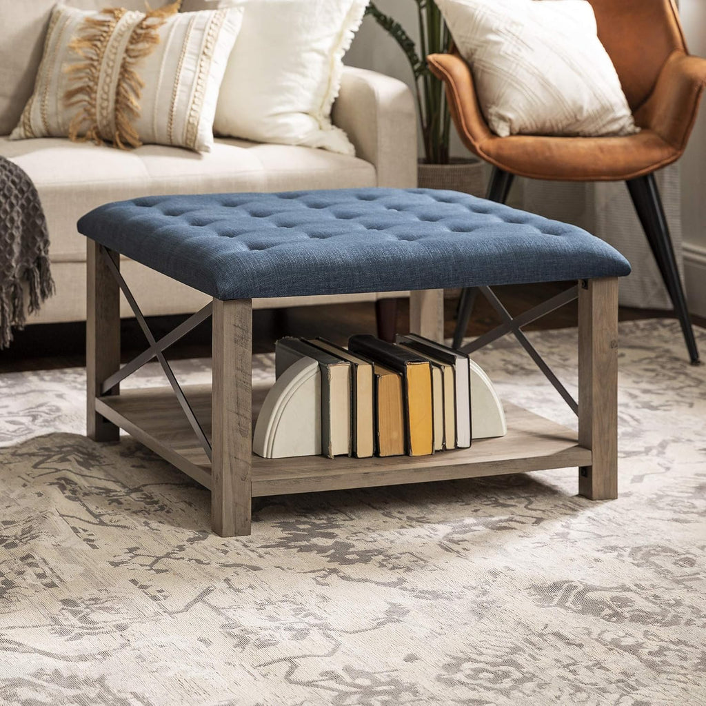 Grey Tufted Ottoman A320846