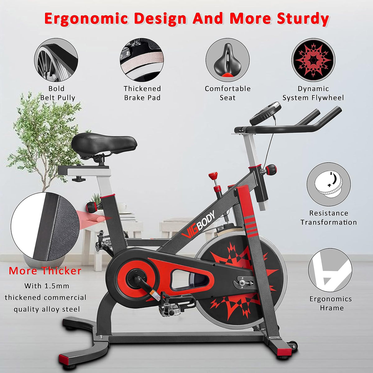 Exercise Bike Indoor Cycling Stationary Bike W41459
