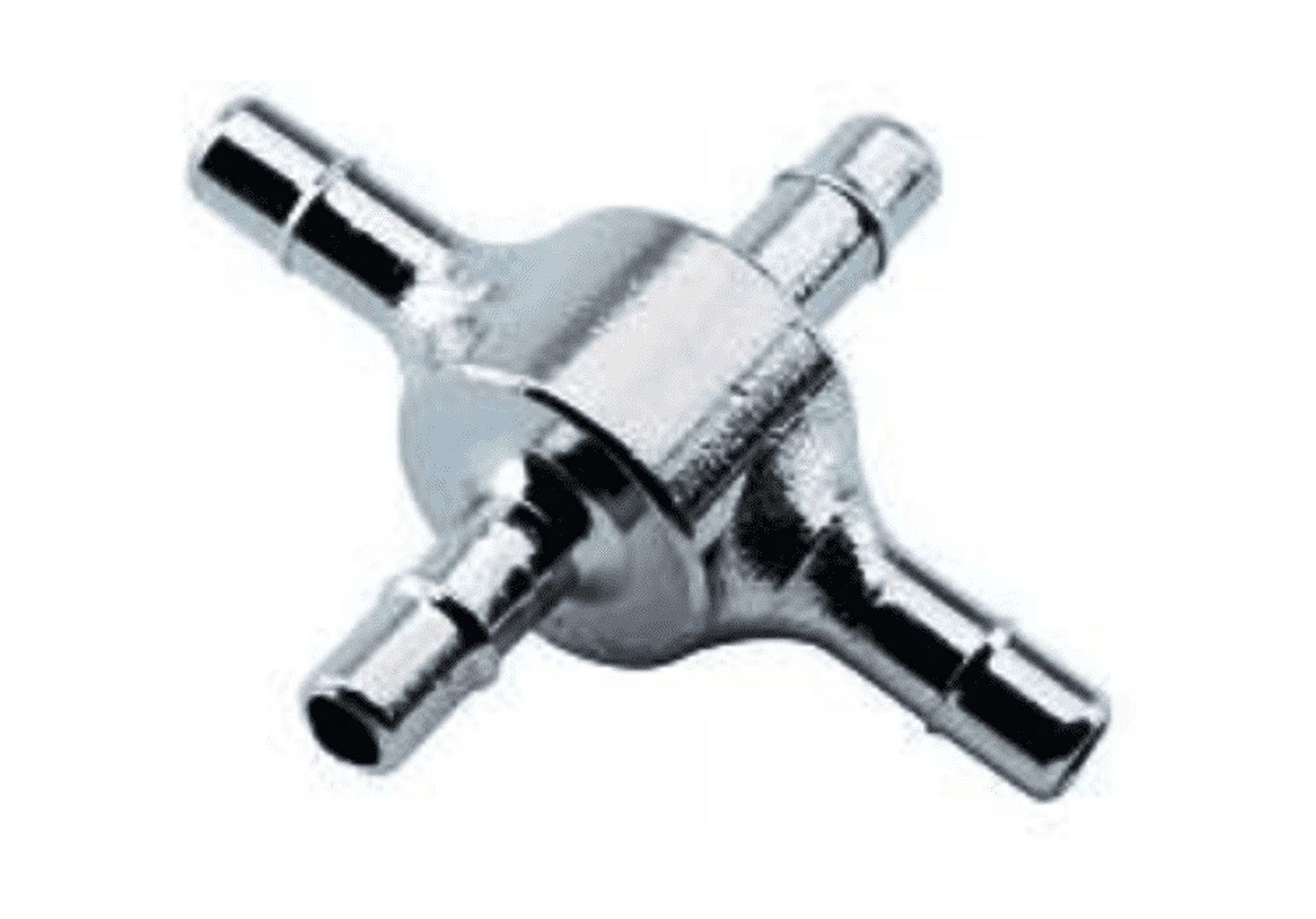 1/16" Cross Connector Metal 4 Way Tube Fitting L9109