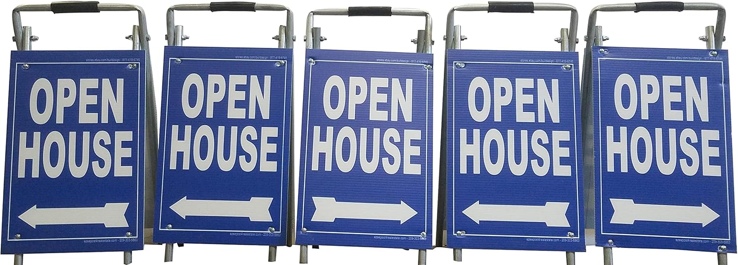 Blue A Frame Open House Sign Kit 5 Pack K353248