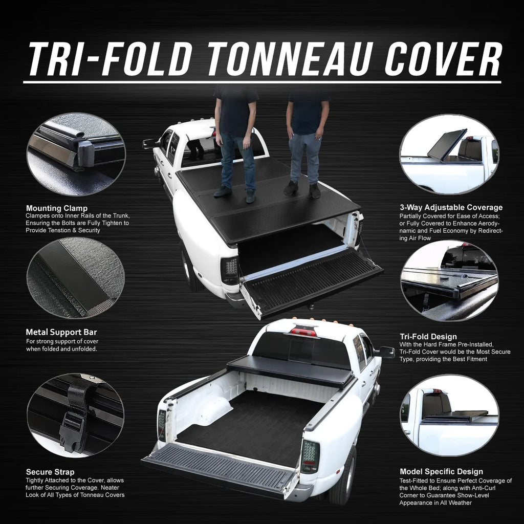 TTC-HARD-082 Solid Hard Top Tri-Fold Tonneau Cover V4610